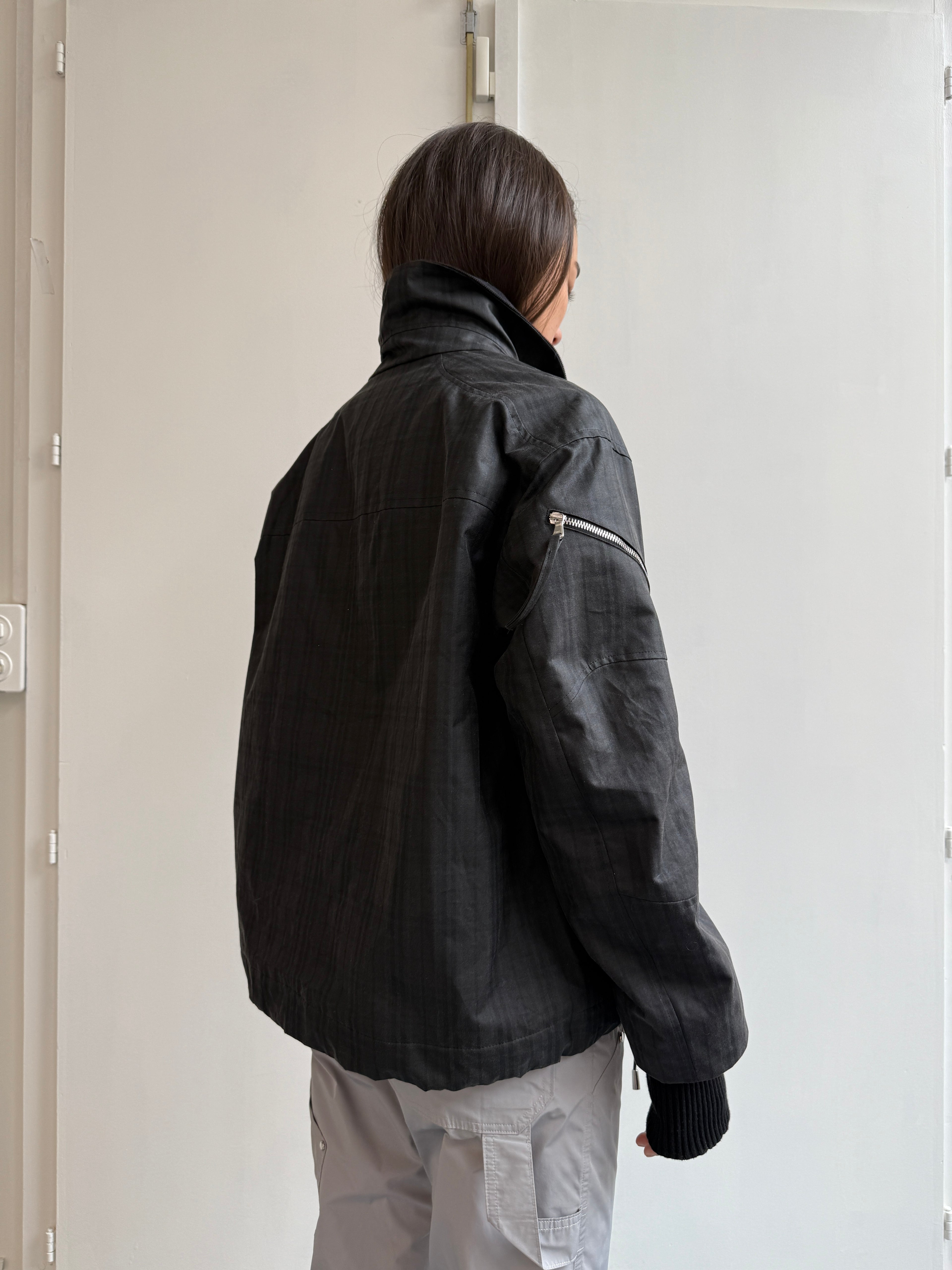 001 ALPINE 3D WAXED JACKET BLACK TARTAN